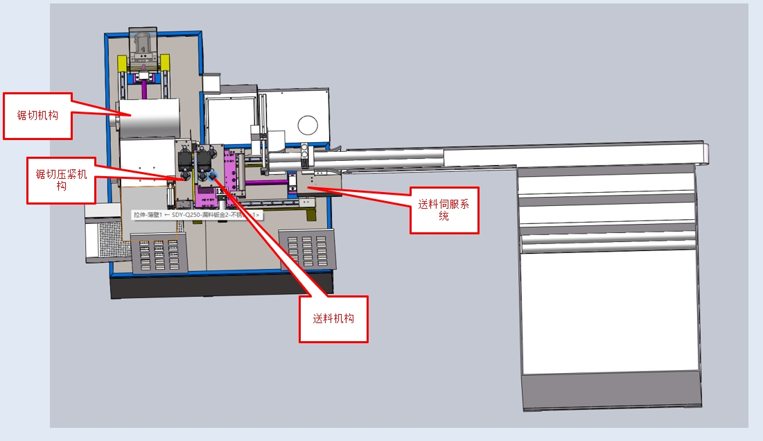 伺服自動上料鋸SDY-Q260-HV（汽車保險(xiǎn)絲）機(jī)械設(shè)計(jì)圖-1